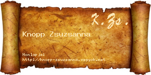 Knopp Zsuzsanna névjegykártya